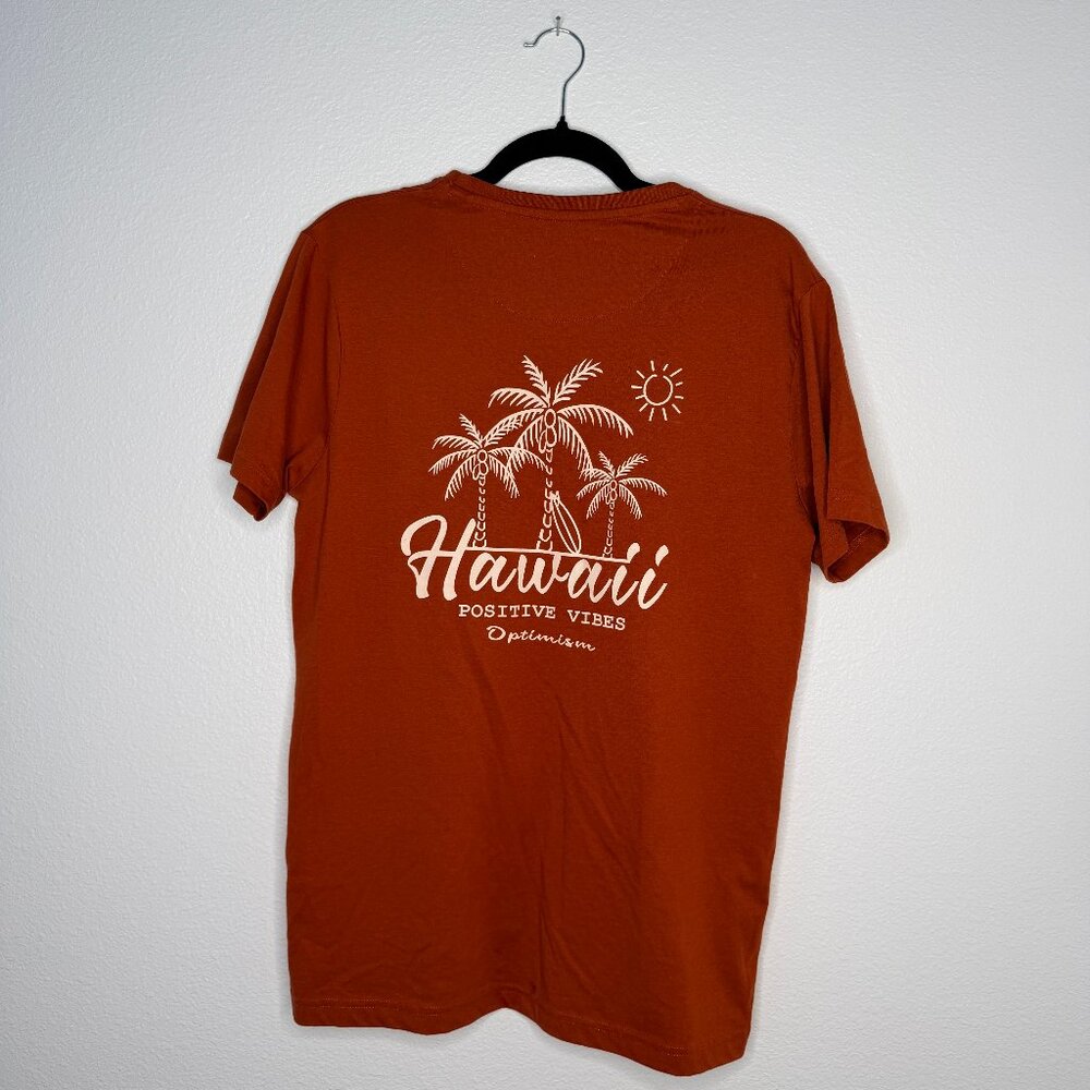 Denim & Flower Ricky Singh “Hawaii” Graphic Tee — Men’s Medium — Rust Orange